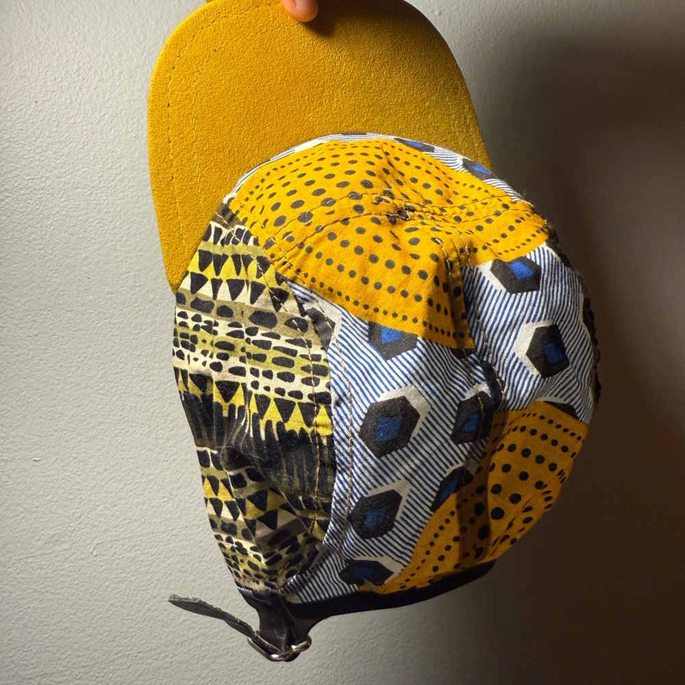 Handmade Local Knits Patchwork And Suede Flat Bill Baseball Cap Hat